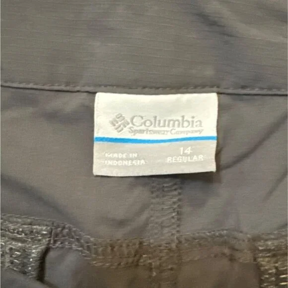 Columbia Mens Convertible Hiking Pants Gray Size 14Nylon Lightweight Outdoor
